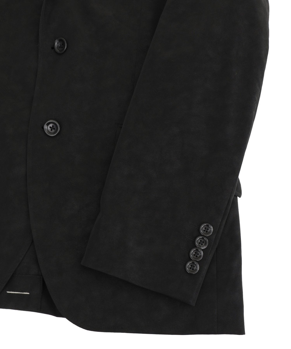 MEN'S BIGI フェイクレザー テーラードジャケット ブラック