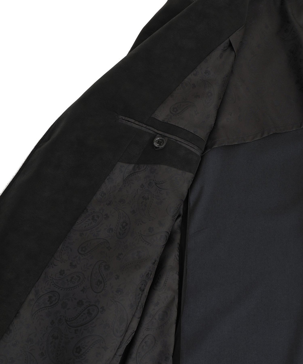 MEN'S BIGI フェイクレザー テーラードジャケット ブラック