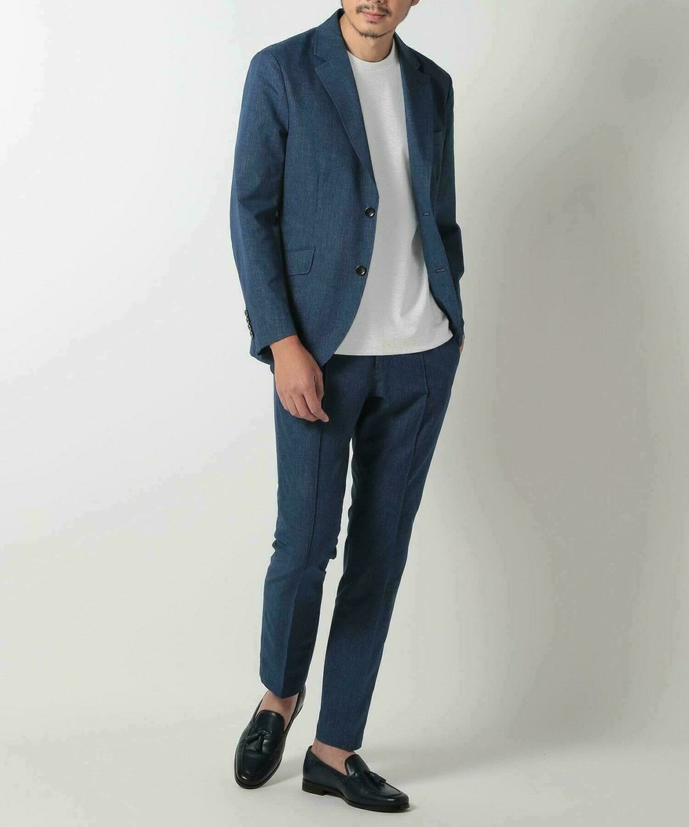 MEN'S BIGI 【ACTIVE TAILOR/アクティブテイラー】シルケットスムースクルーネックTシャツ＜接触冷感 / UVカット＞ ホワイト