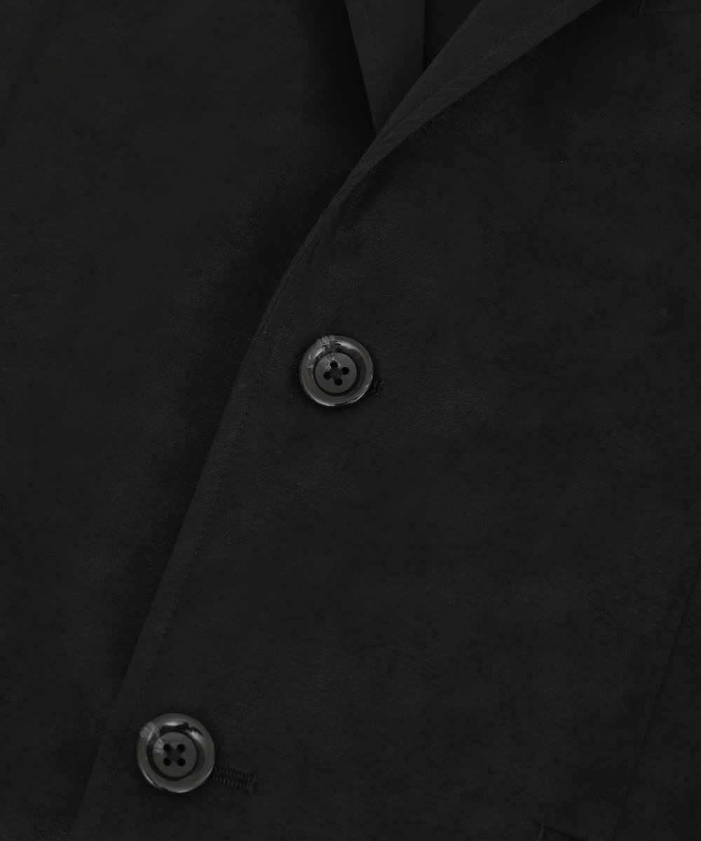 MEN'S BIGI フェイクレザー テーラードジャケット ブラック