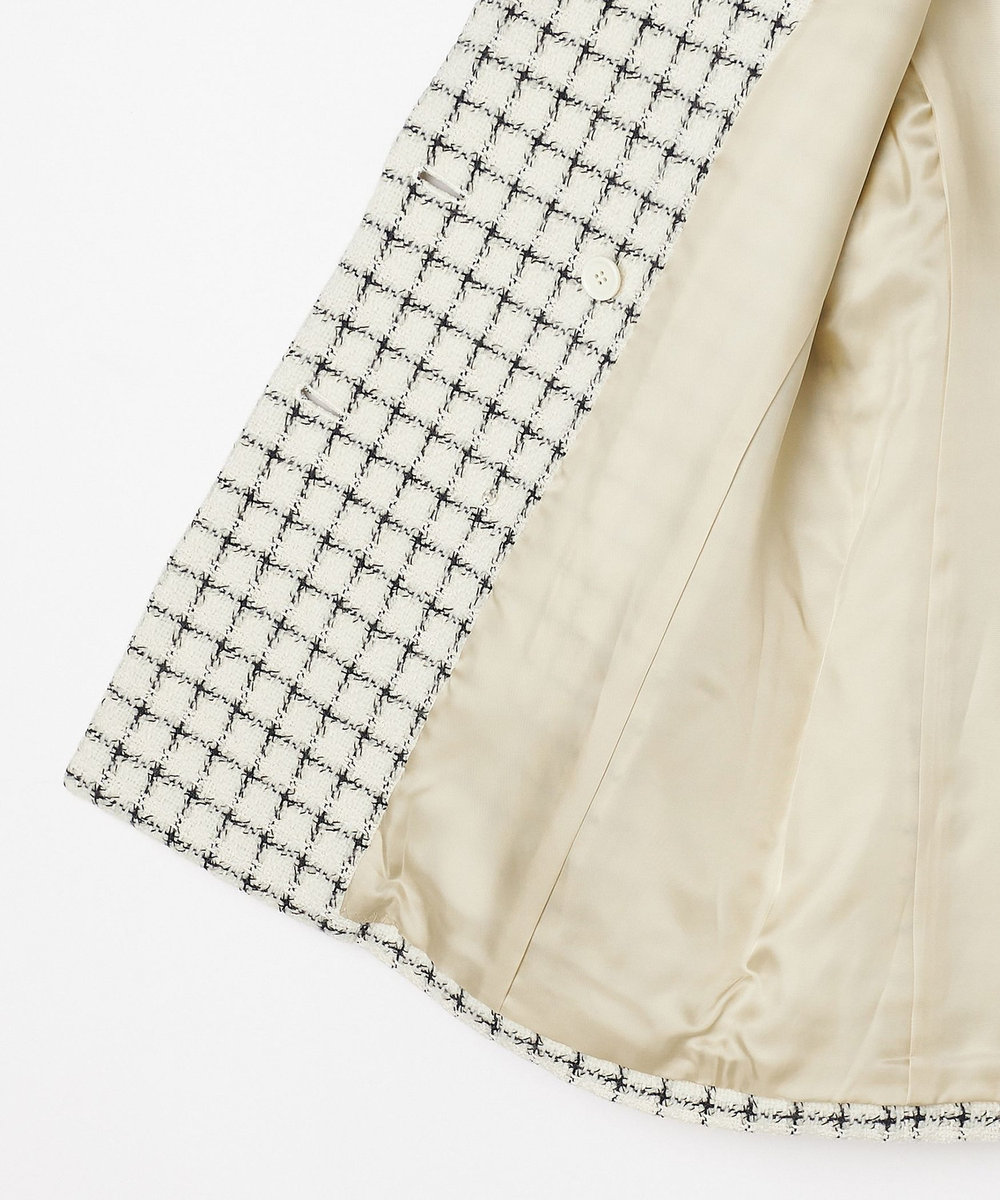 L'EQUIPE COUTURIER LINTONツイードテーラードジャケット オフホワイト