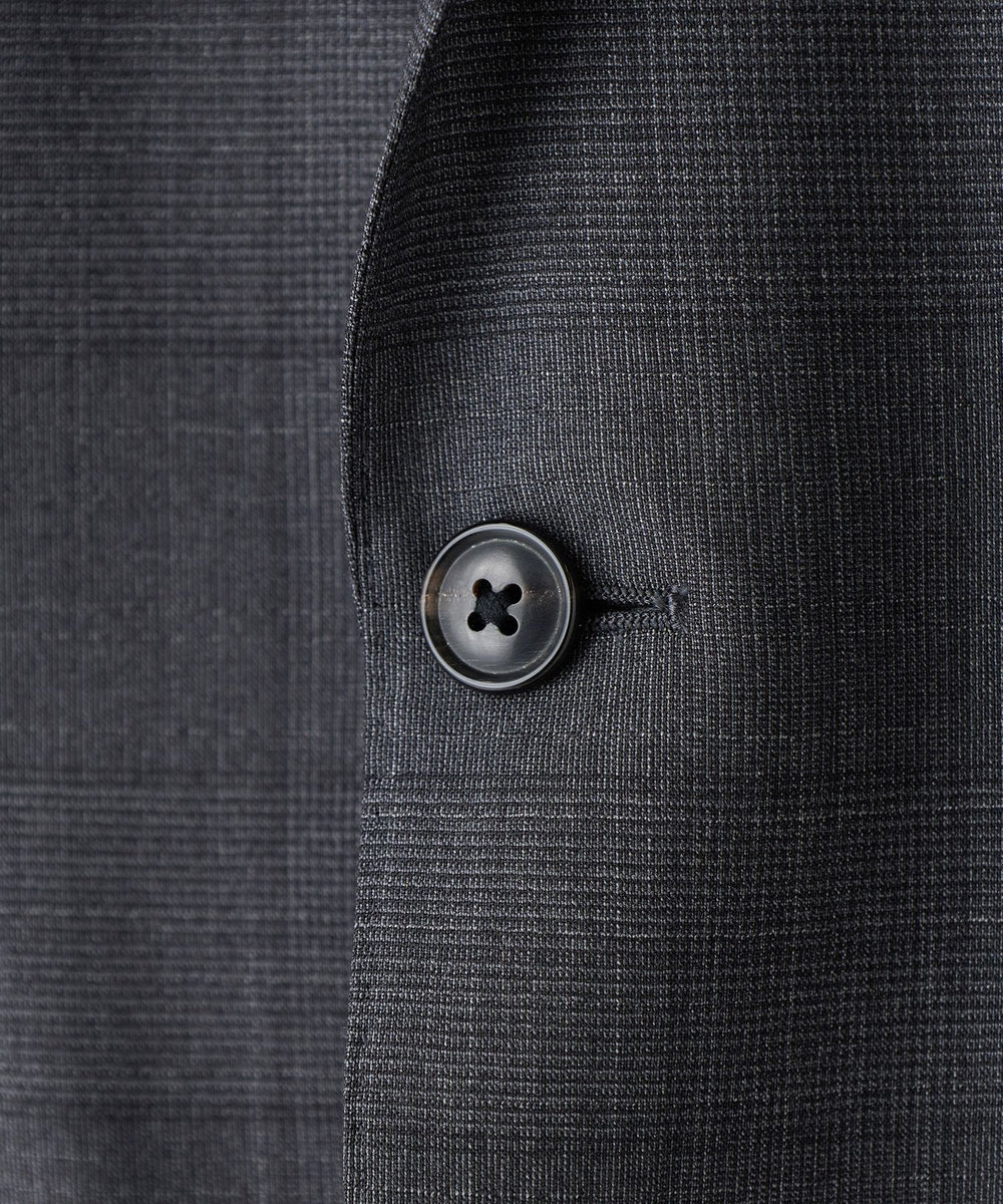 MEN'S BIGI 【Loro Piana/ロロ・ピアーナ】ウール梳毛 グレンチェック柄スーツ グレー