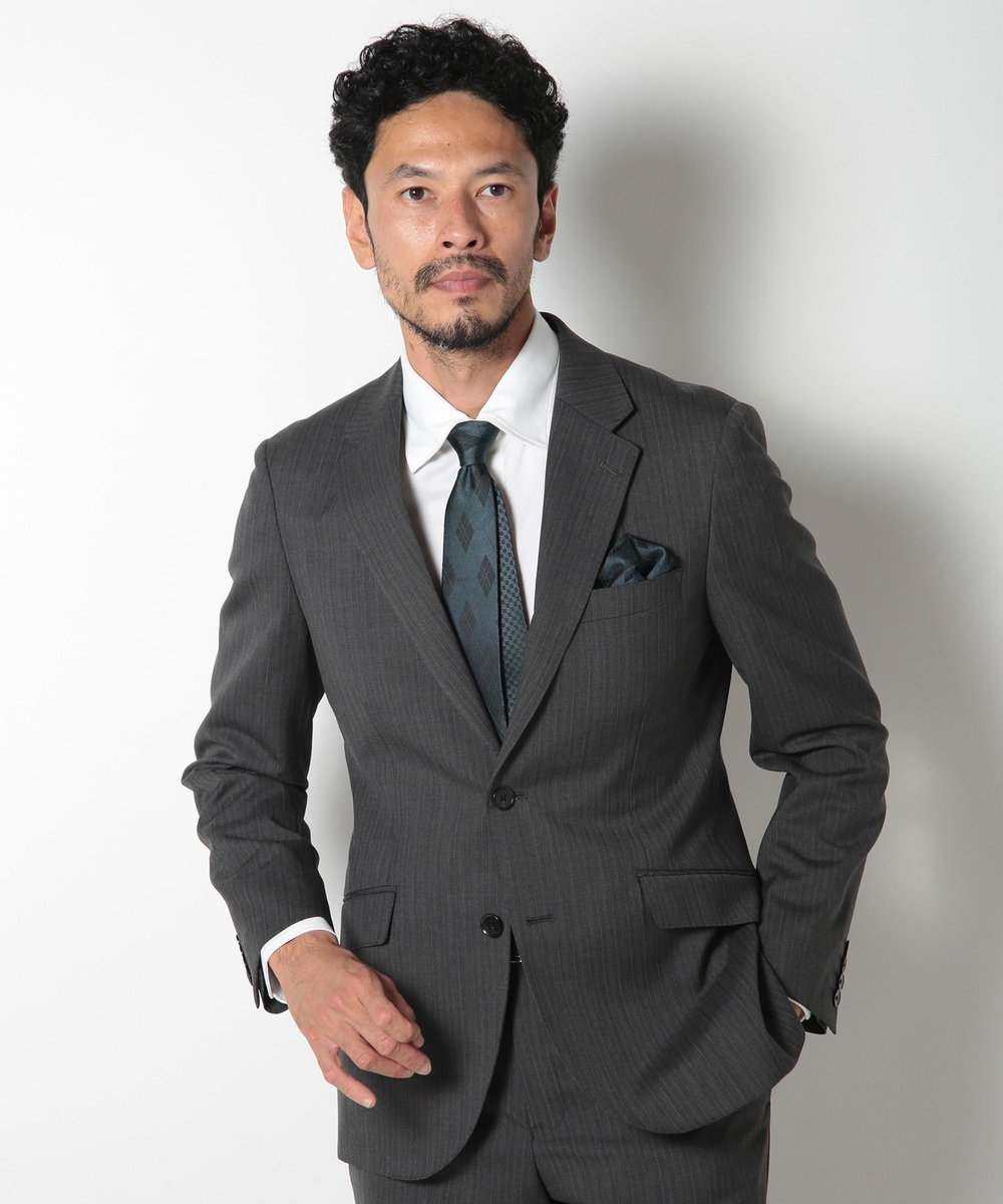 MEN'S BIGI アーガイル柄シルクネクタイ ターコイズブルー