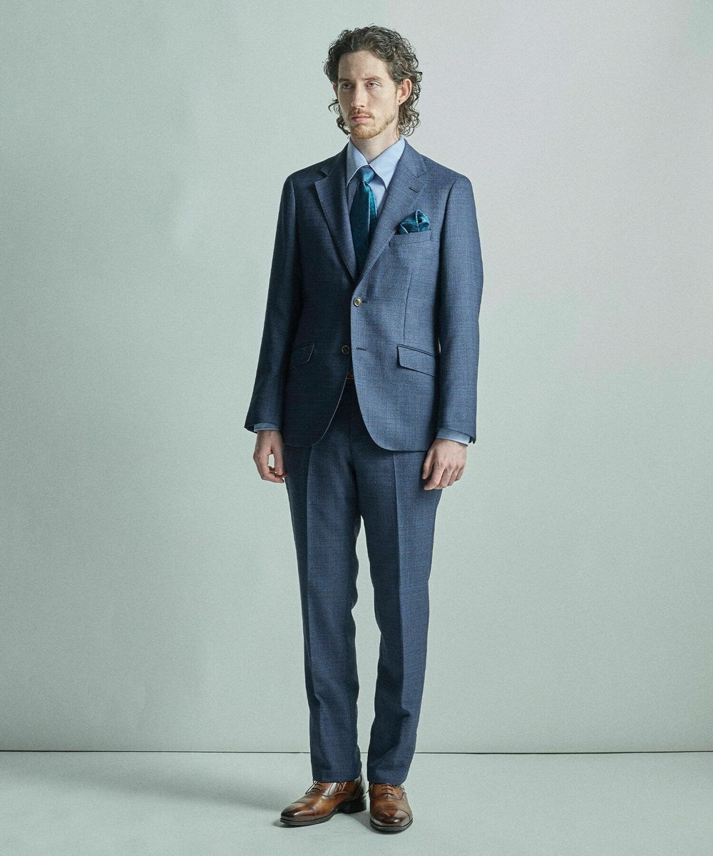MEN'S BIGI ミックスヤーン/ホップサックスラックス ネイビー