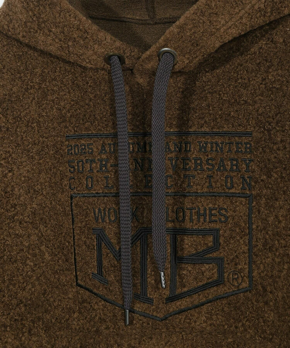 MEN'S BIGI 【50th Anniv . 菊池武夫】WOOL BOA HOODIE ブラウン