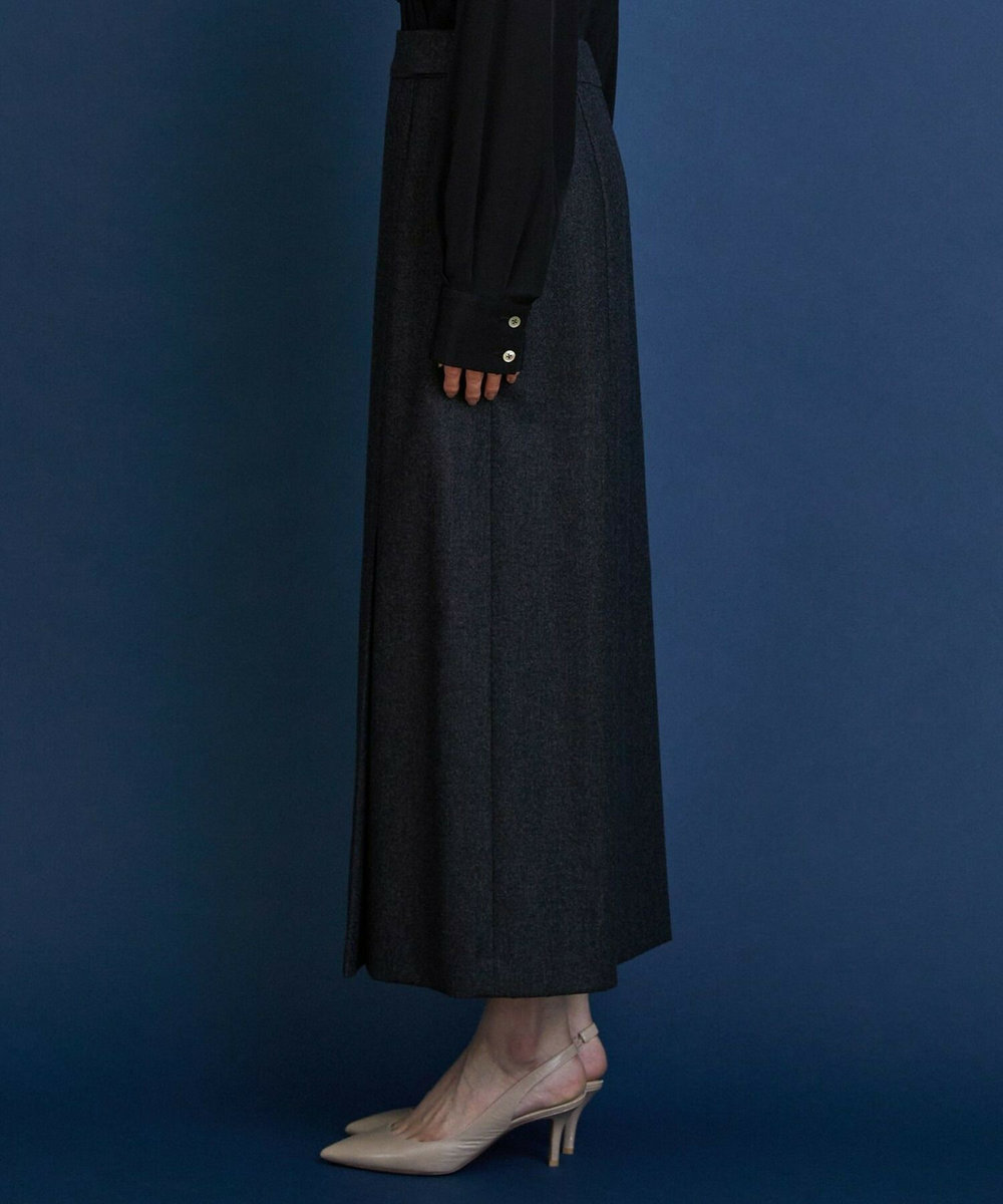 L'EQUIPE COUTURIER ウールカシミヤスカート チャコールグレー