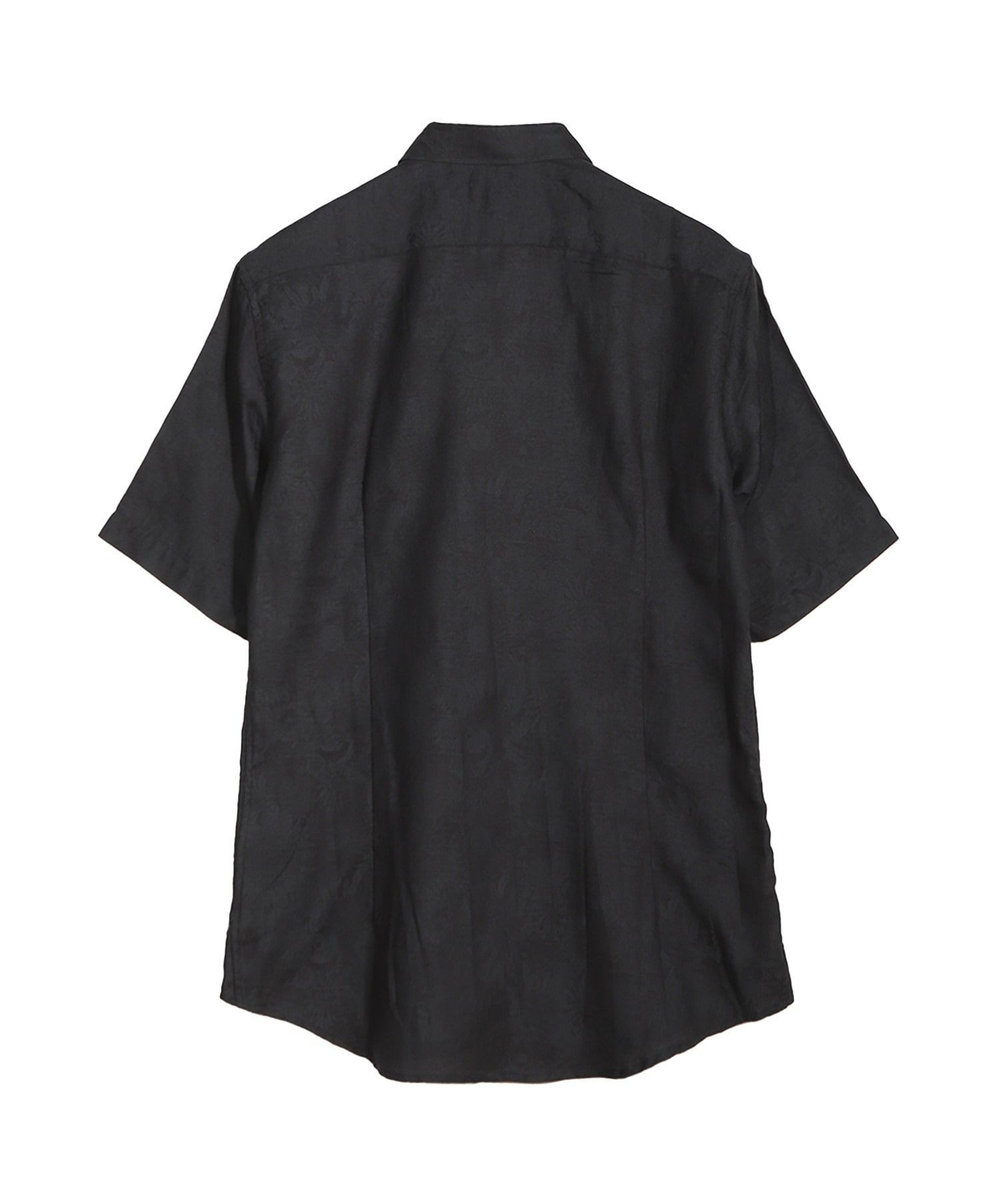 MEN'S BIGI 【LIBERTY/リバティー】フラワージャガードハーフスリーブシャツ ブラック