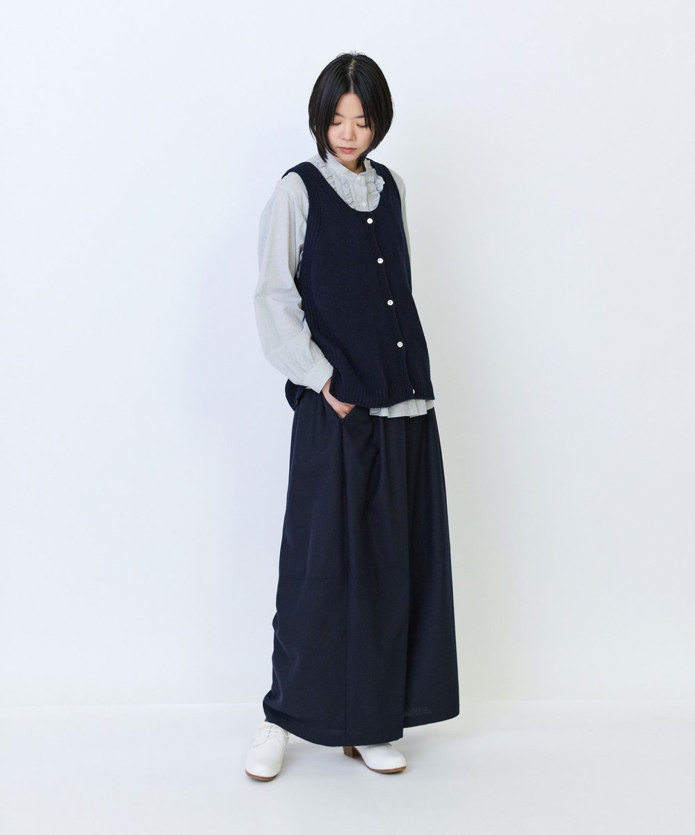 LOISIR フリルテクニックデザインブラウス チェック