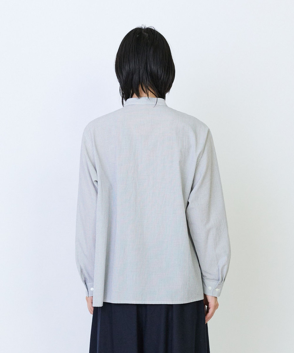 LOISIR フリルテクニックデザインブラウス チェック