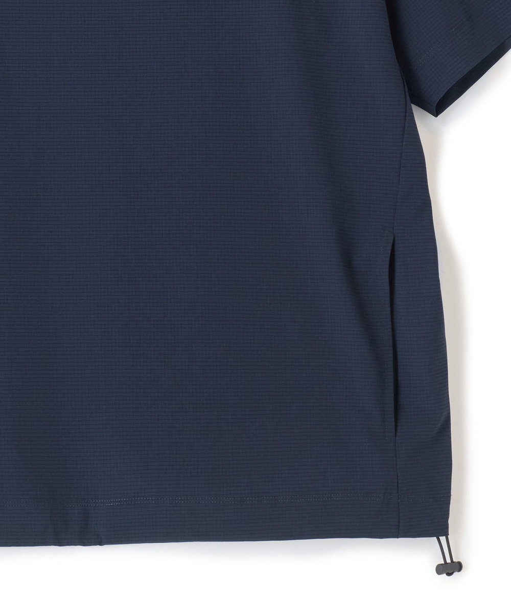 UNION STATION ドットメッシュドローコードTシャツ〈ストレッチ・マシンウォッシャブル・軽量・接触冷感・通気性〉 ネイビー