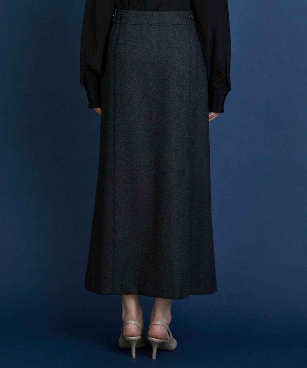 L'EQUIPE COUTURIER ウールカシミヤスカート チャコールグレー