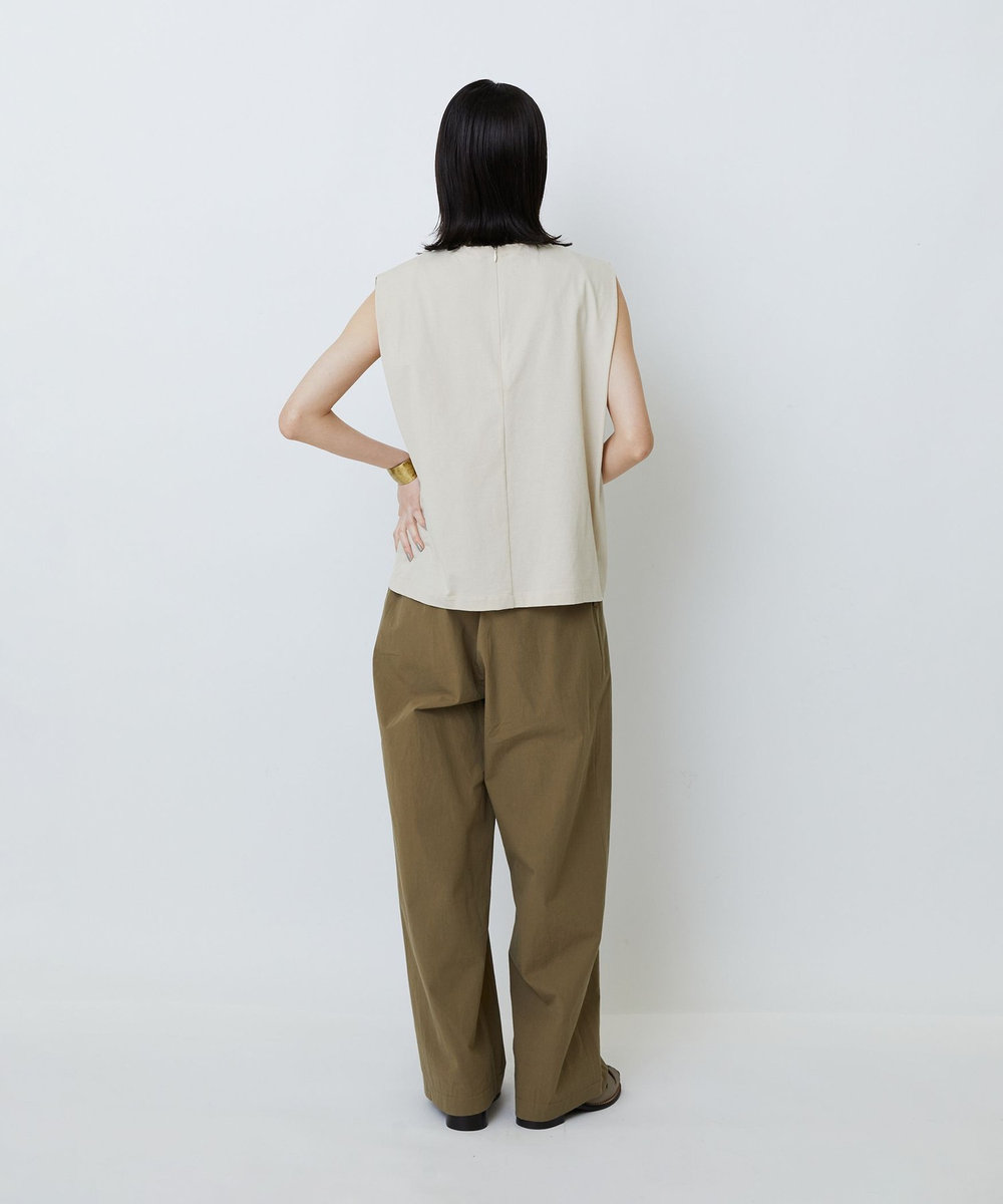 LOISIR コットン天竺ノースリーブプルオーバー ベージュ