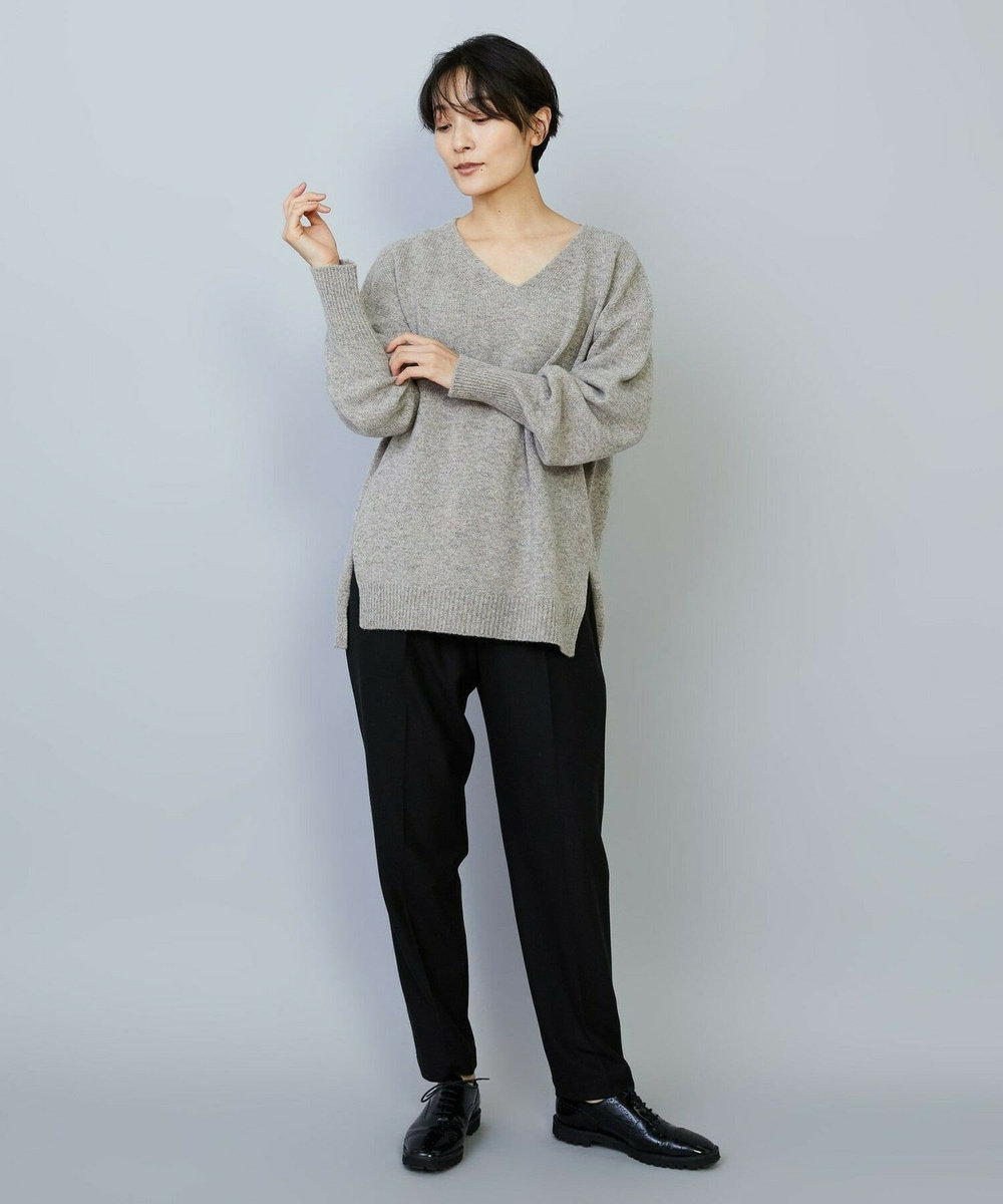 MOGA クーマラムカシミヤＶネックニット ベージュ