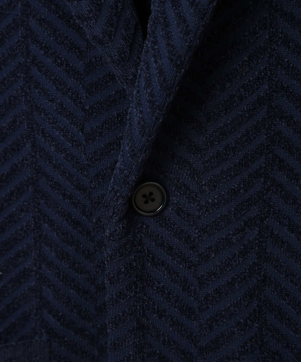 MEN'S BIGI ヘリンボーンニットジャケット ネイビー