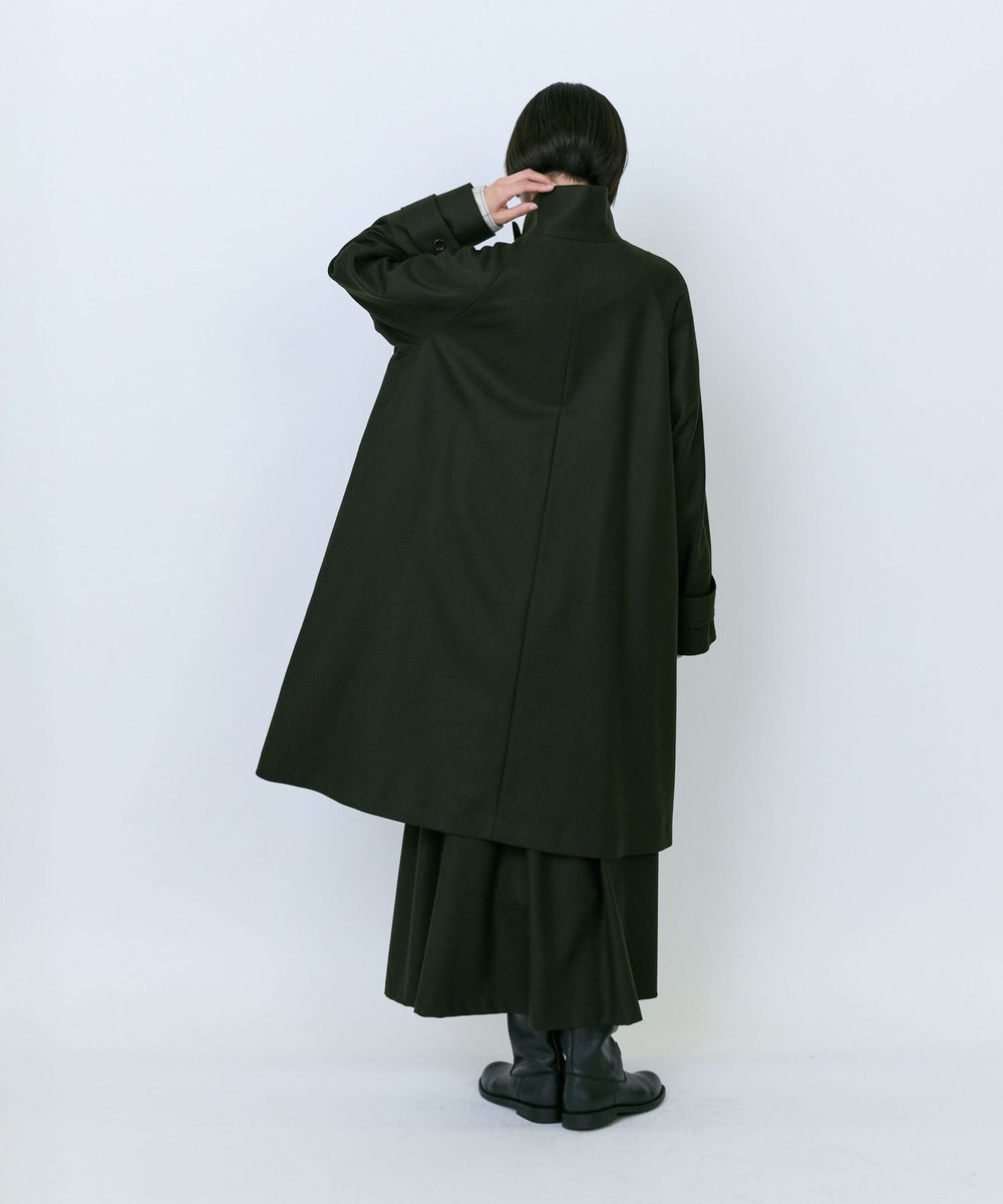 LOISIR ウールAラインコート カーキ
