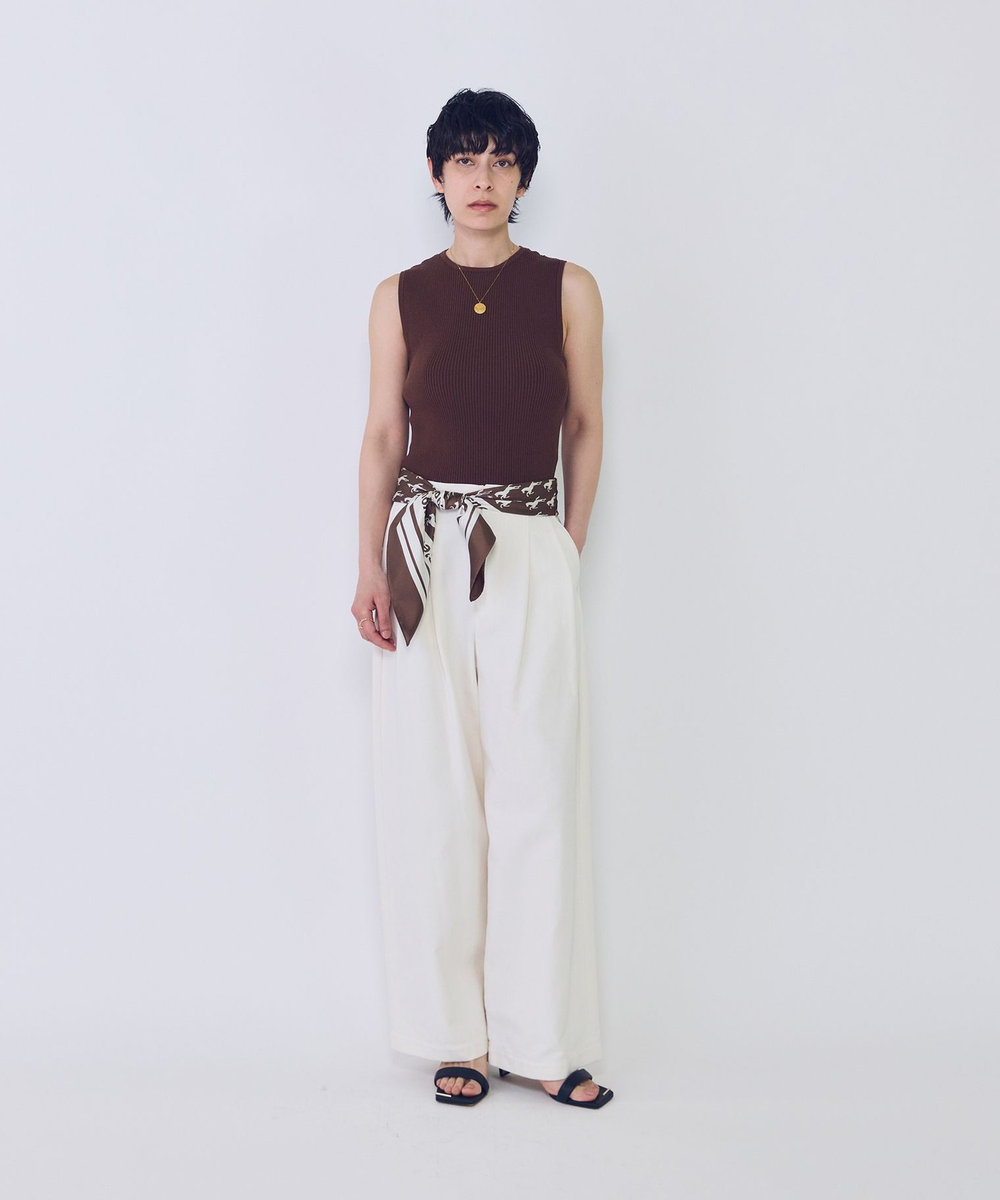 1er Arrondissement ダッククロスカーブパンツ オフホワイト