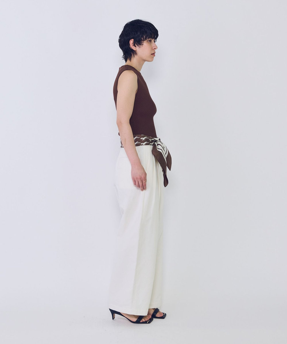 1er Arrondissement ダッククロスカーブパンツ オフホワイト