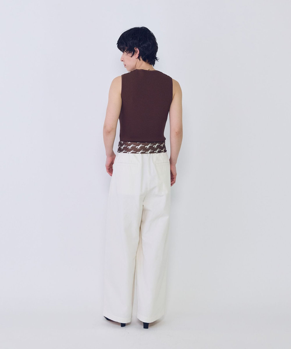 1er Arrondissement ダッククロスカーブパンツ オフホワイト