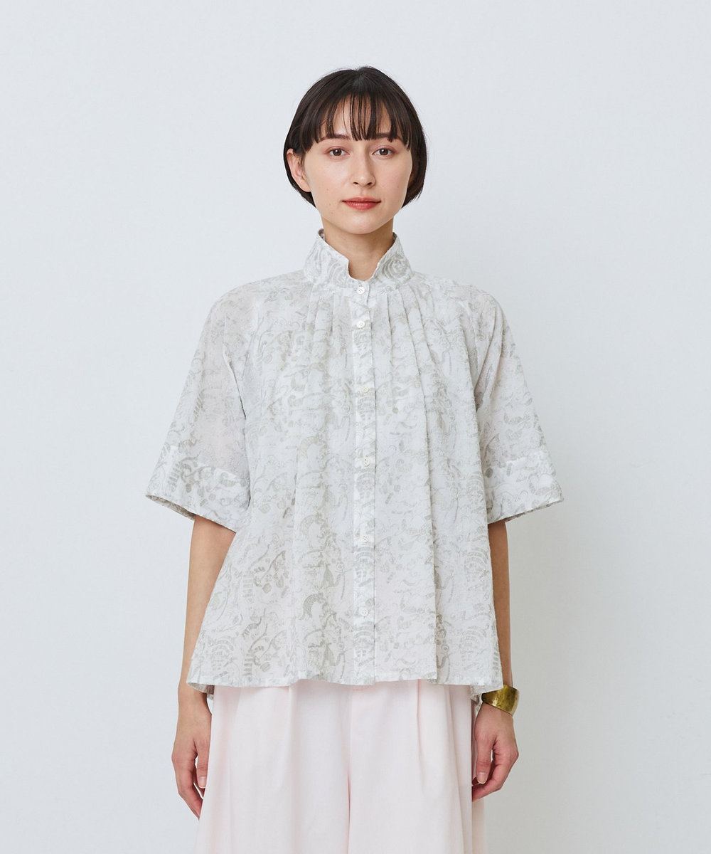 LOISIR 【アーティストコラボ】LOISIR×TORANEKOBONBON エンブロイダリーAラインシャツ ベージュ系その他
