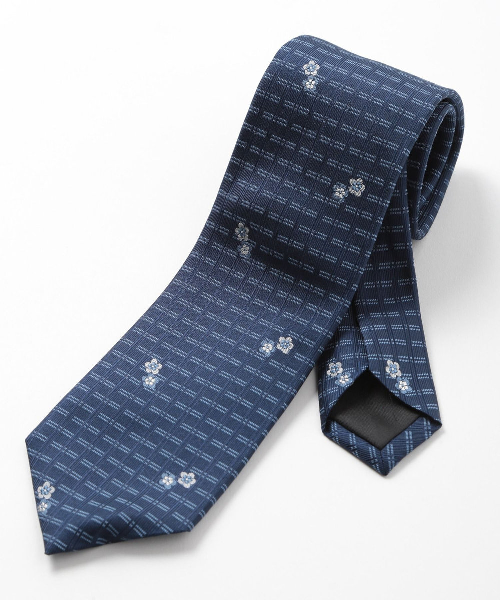 MEN'S BIGI 【TIE YOUR TIE(タイユアタイ)】フィレンツェフローラル柄ネクタイ ネイビー