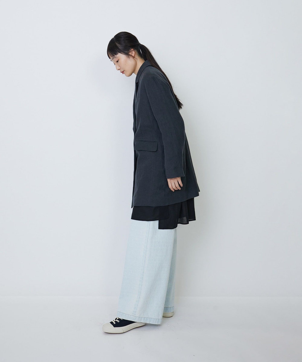 LOISIR リネンダブルブレストジャケット チェック