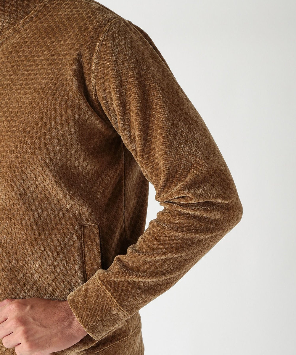 MEN'S BIGI スタンドジップモールジャカードブルゾン グリーン
