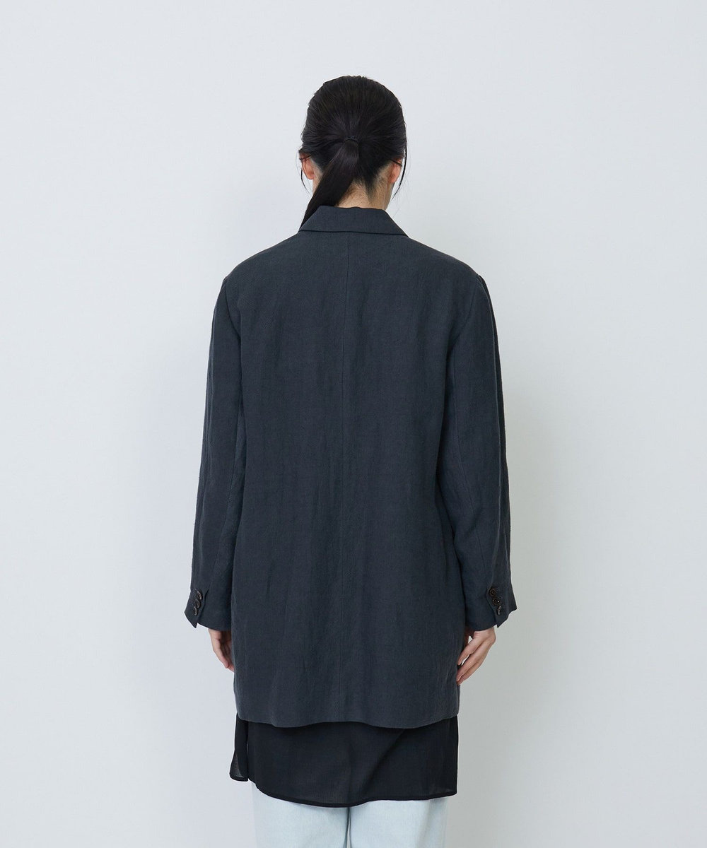 LOISIR リネンダブルブレストジャケット チェック