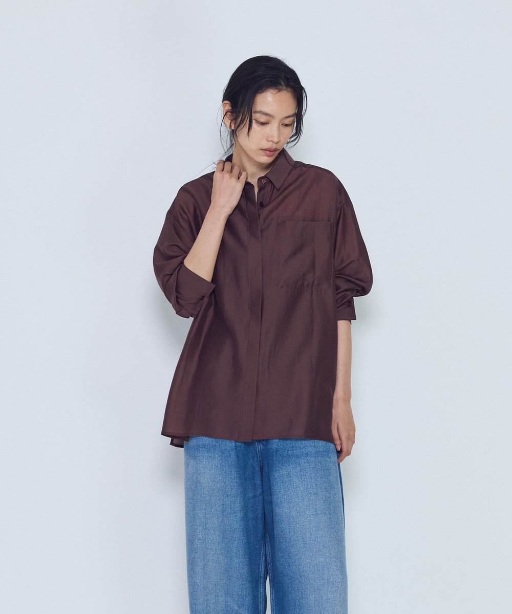 1er Arrondissement シアーオーバーシャツ ブラウン