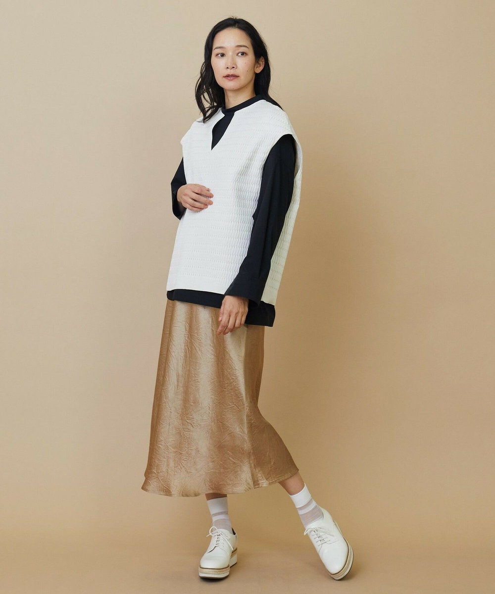 L'EQUIPE ヴィンテージサテンスカート ベージュ