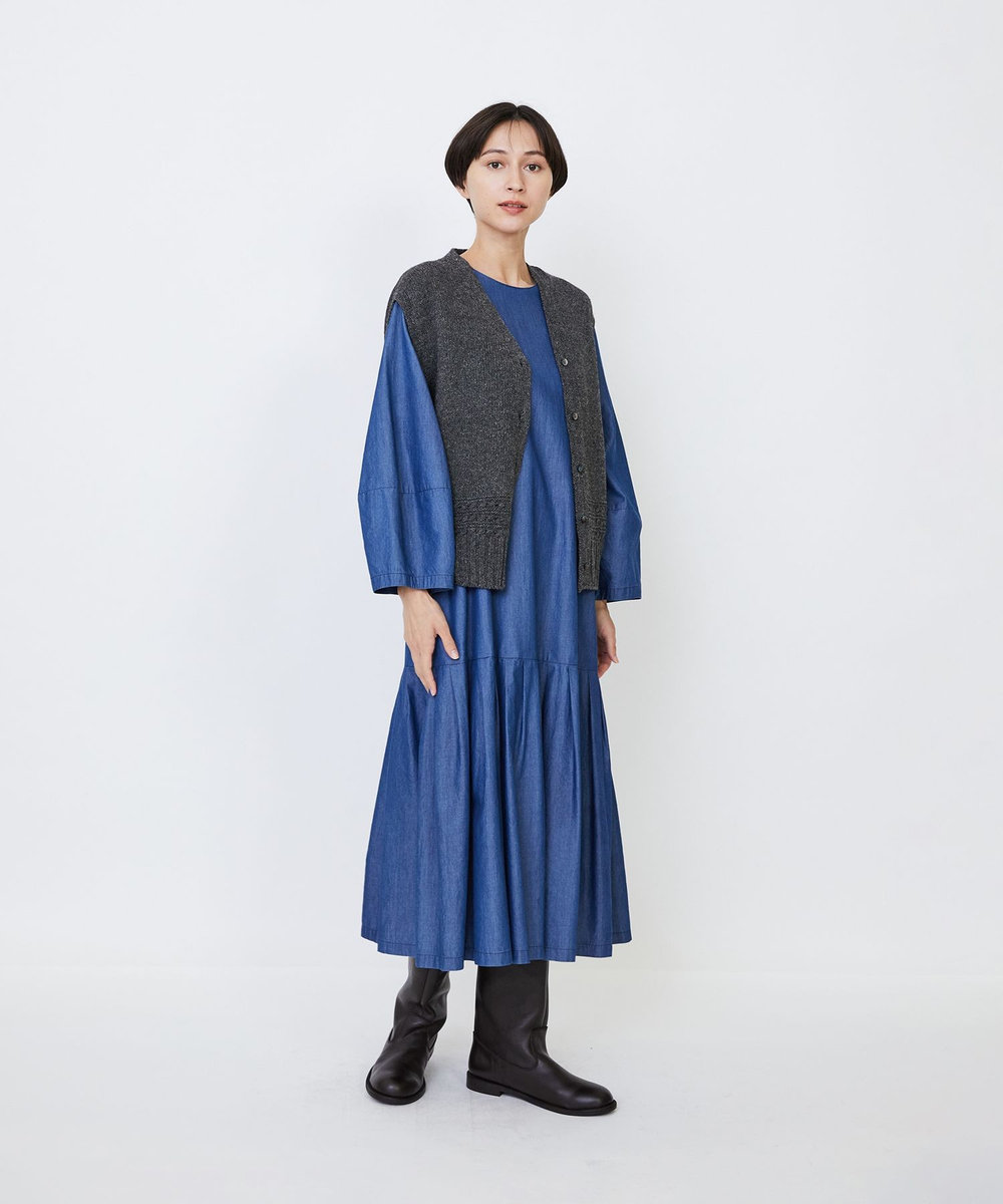 LOISIR リネンウールホールガーメントベスト グレー