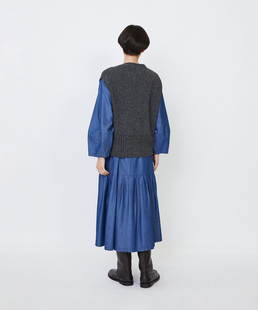 LOISIR リネンウールホールガーメントベスト グレー
