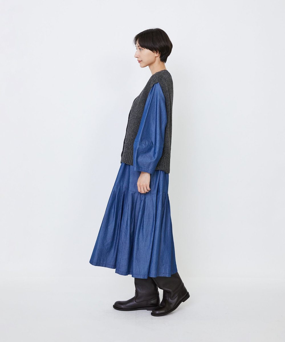 LOISIR リネンウールホールガーメントベスト グレー