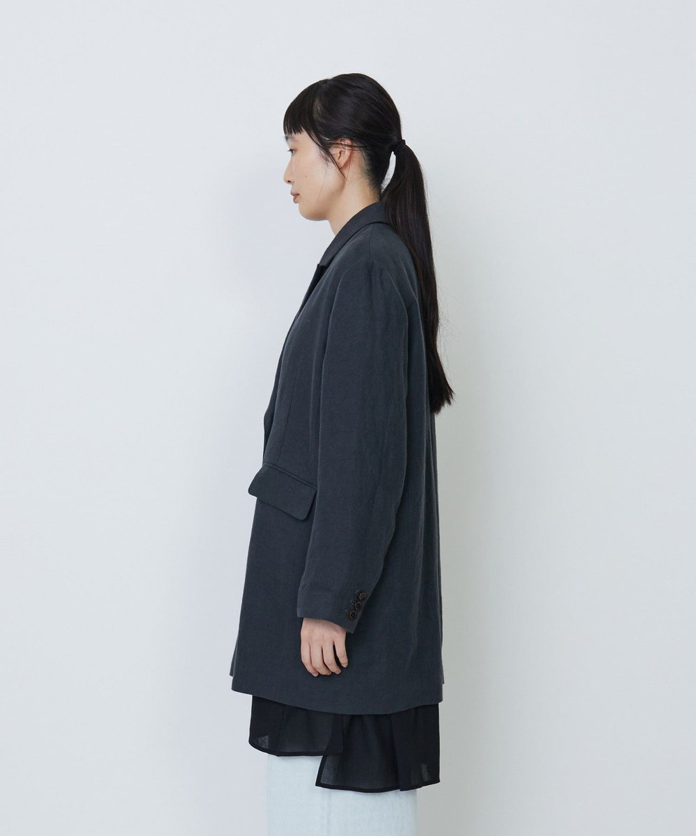 LOISIR リネンダブルブレストジャケット チェック