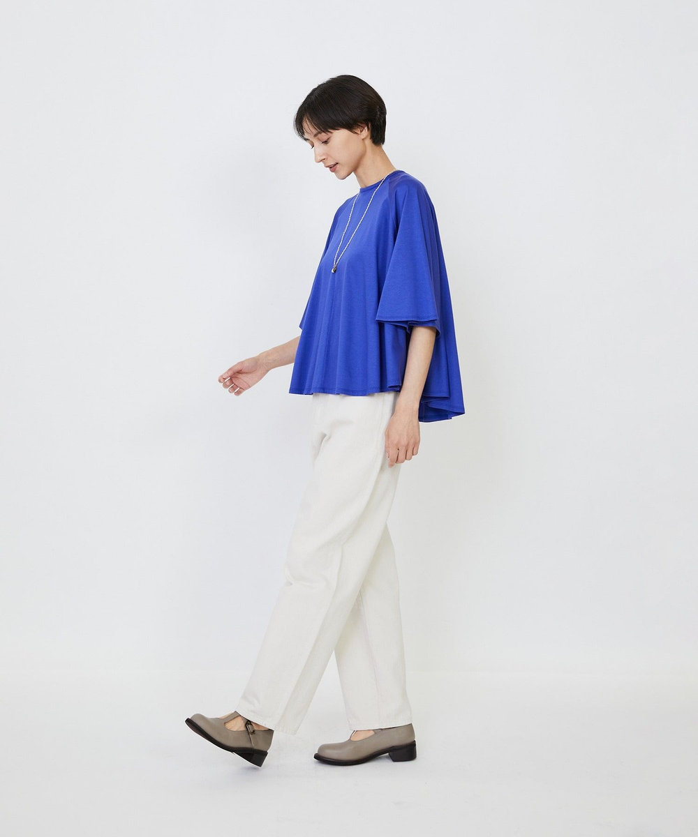 LOISIR オーガニックコットン天竺Aラインプルオーバー ブルー