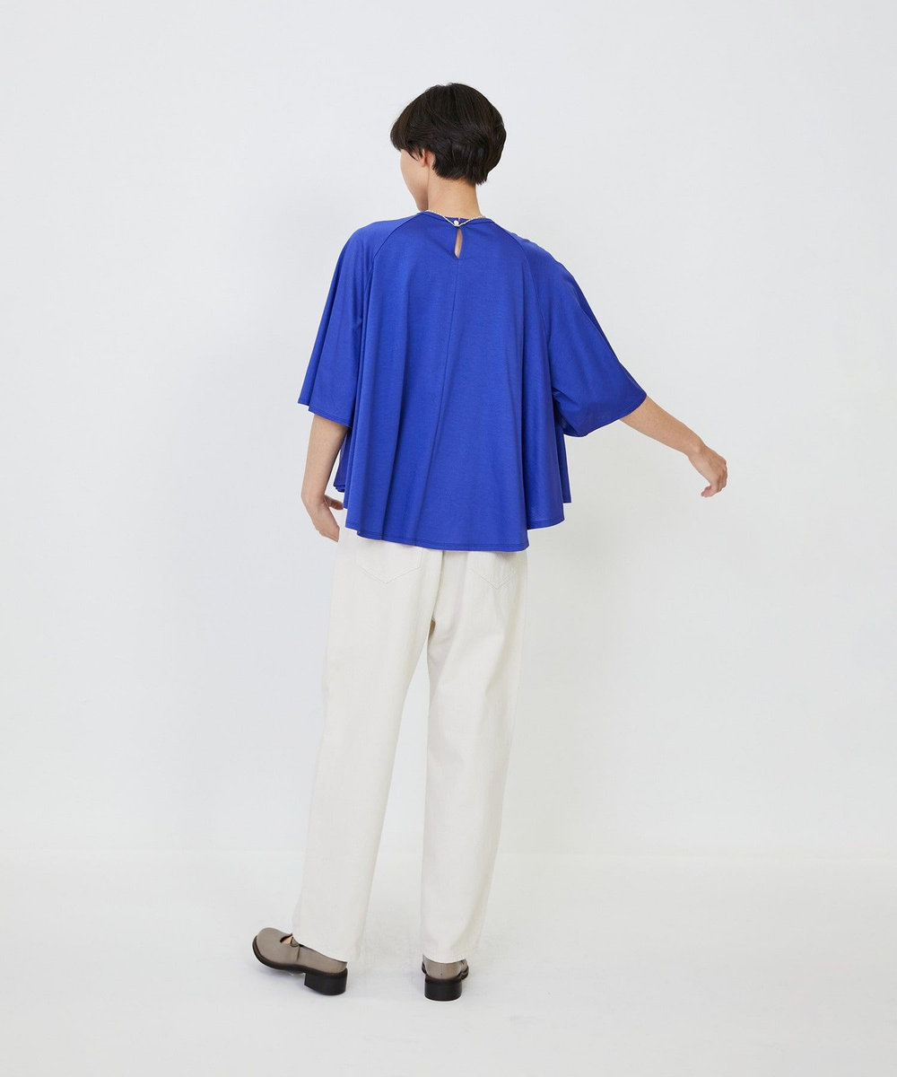 LOISIR オーガニックコットン天竺Aラインプルオーバー ブルー