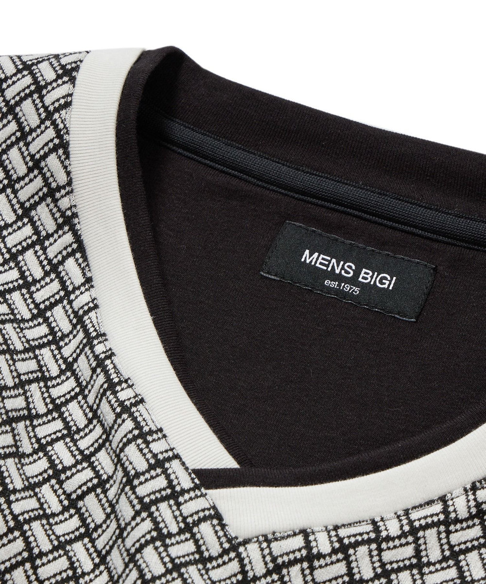 MEN'S BIGI フクレジャカードVネックカットソー ホワイト系その他