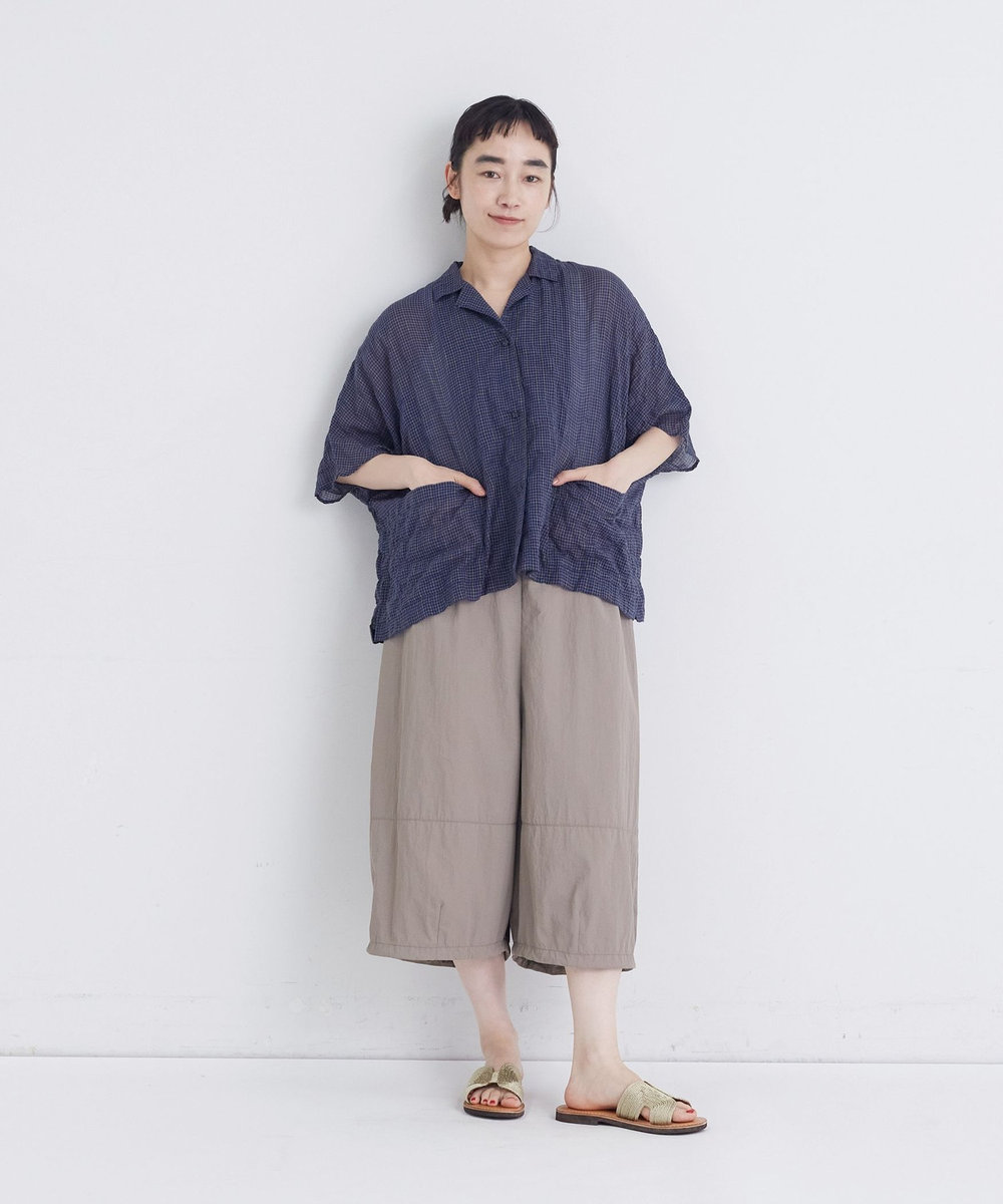 congés payés ADIEU TRISTESSE 【FAVE】シャーリングオープンカラーシャツジャケット パープル系その他