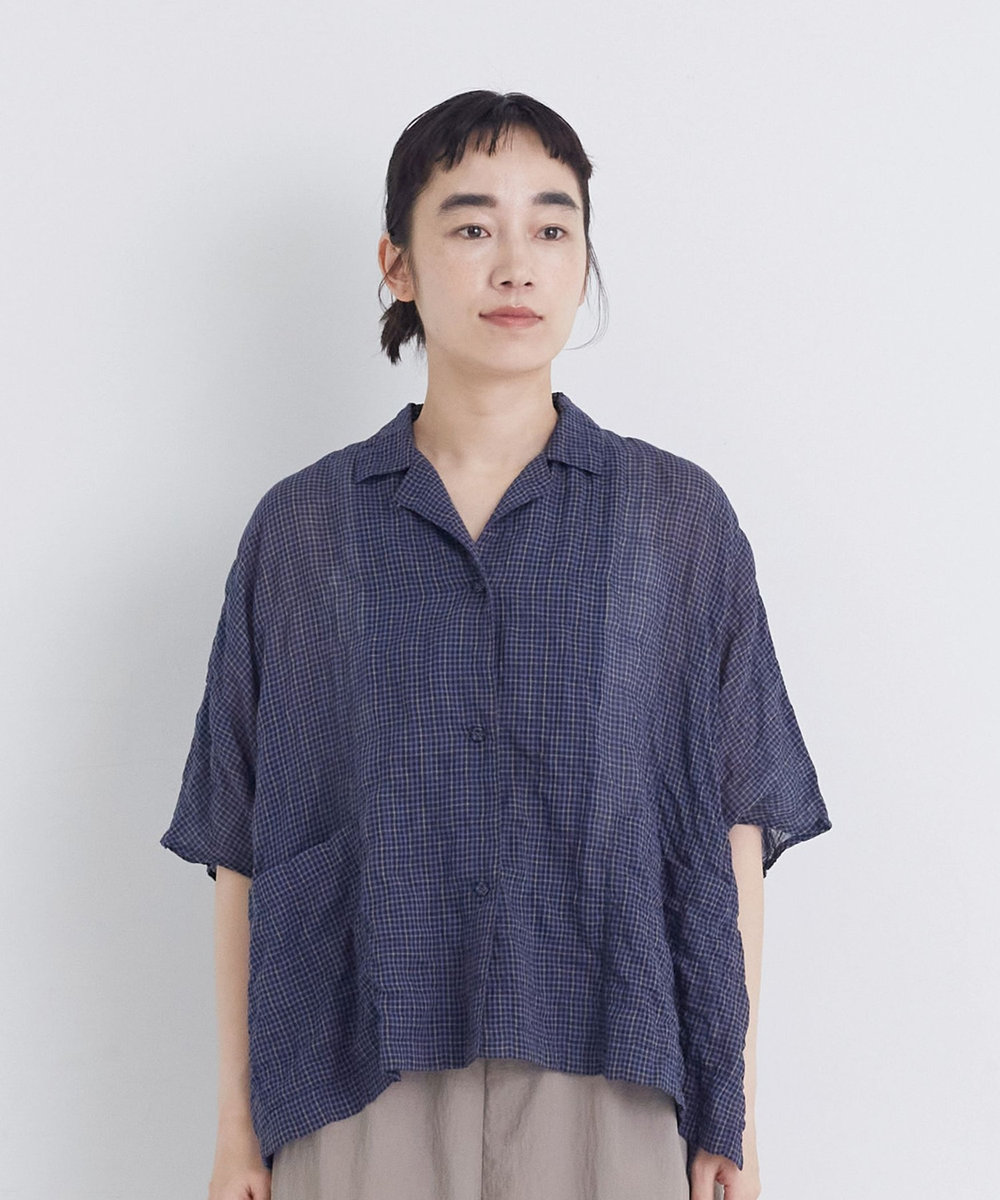 congés payés ADIEU TRISTESSE 【FAVE】シャーリングオープンカラーシャツジャケット パープル系その他