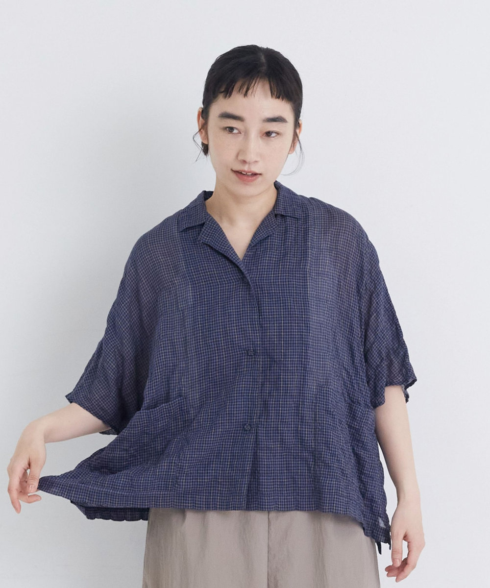 congés payés ADIEU TRISTESSE 【FAVE】シャーリングオープンカラーシャツジャケット パープル系その他