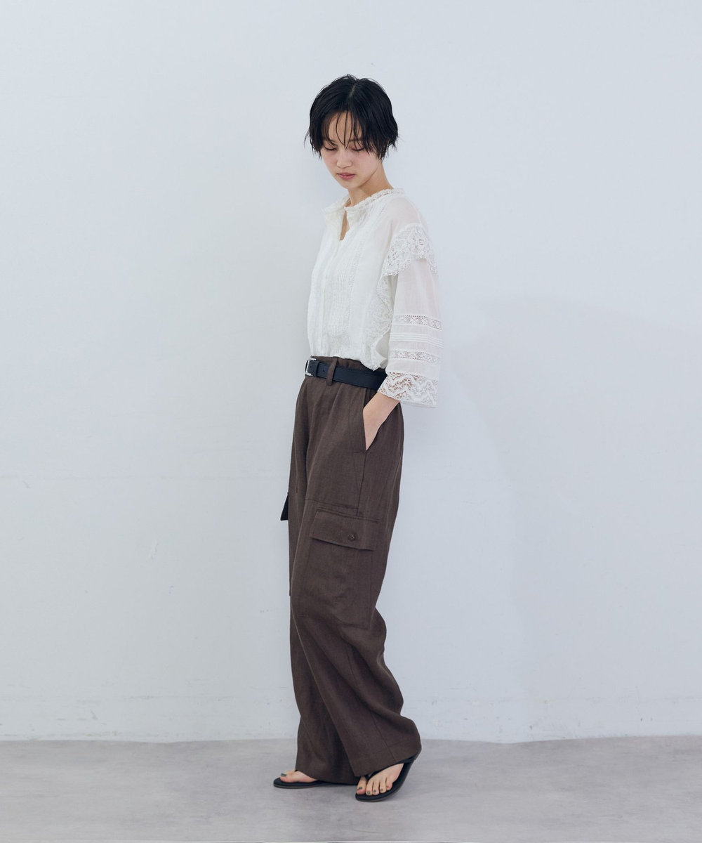 ADIEU TRISTESSE リネンカーゴパンツ ブラウン