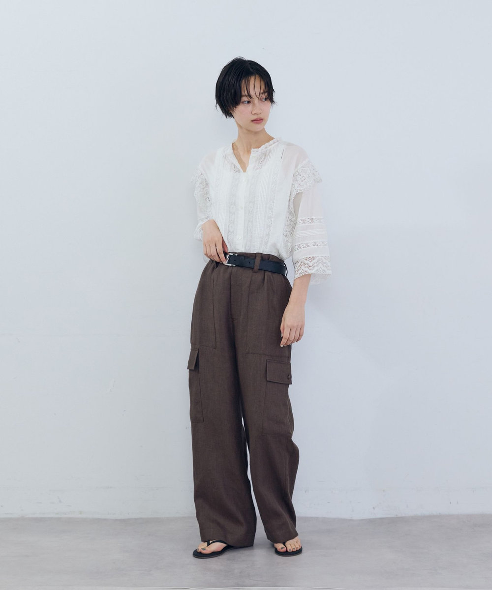 ADIEU TRISTESSE リネンカーゴパンツ ブラウン