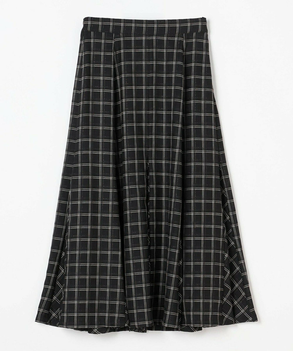 L'EQUIPE COUTURIER ウールシアーチェックフレアスカート ブラック