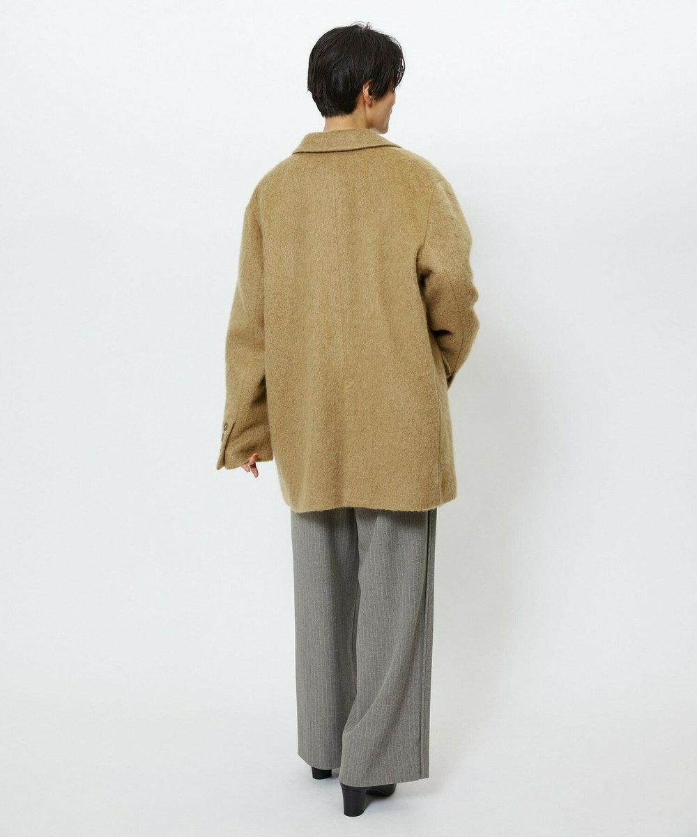 feerique feerique ウールライクストライプワイドパンツ ブラウン