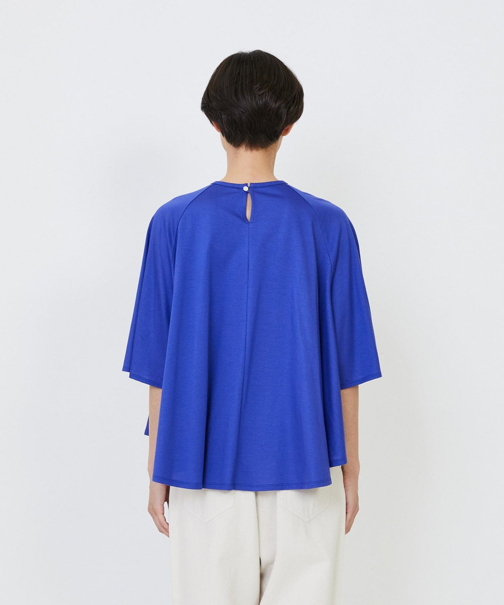 LOISIR オーガニックコットン天竺Aラインプルオーバー ブルー