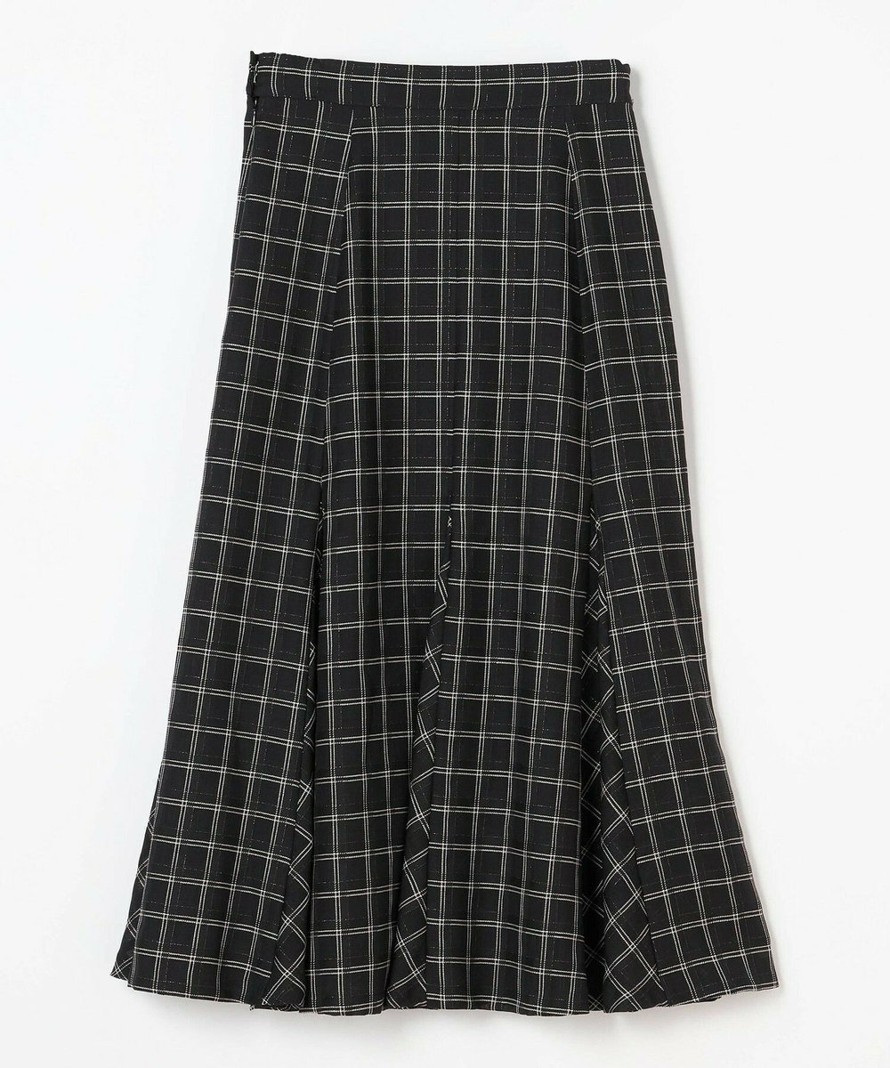 L'EQUIPE COUTURIER ウールシアーチェックフレアスカート ブラック
