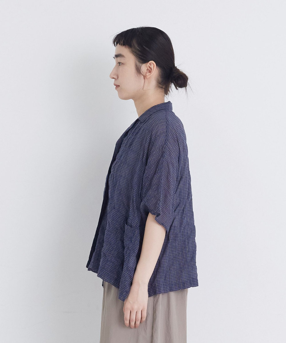 congés payés ADIEU TRISTESSE 【FAVE】シャーリングオープンカラーシャツジャケット パープル系その他
