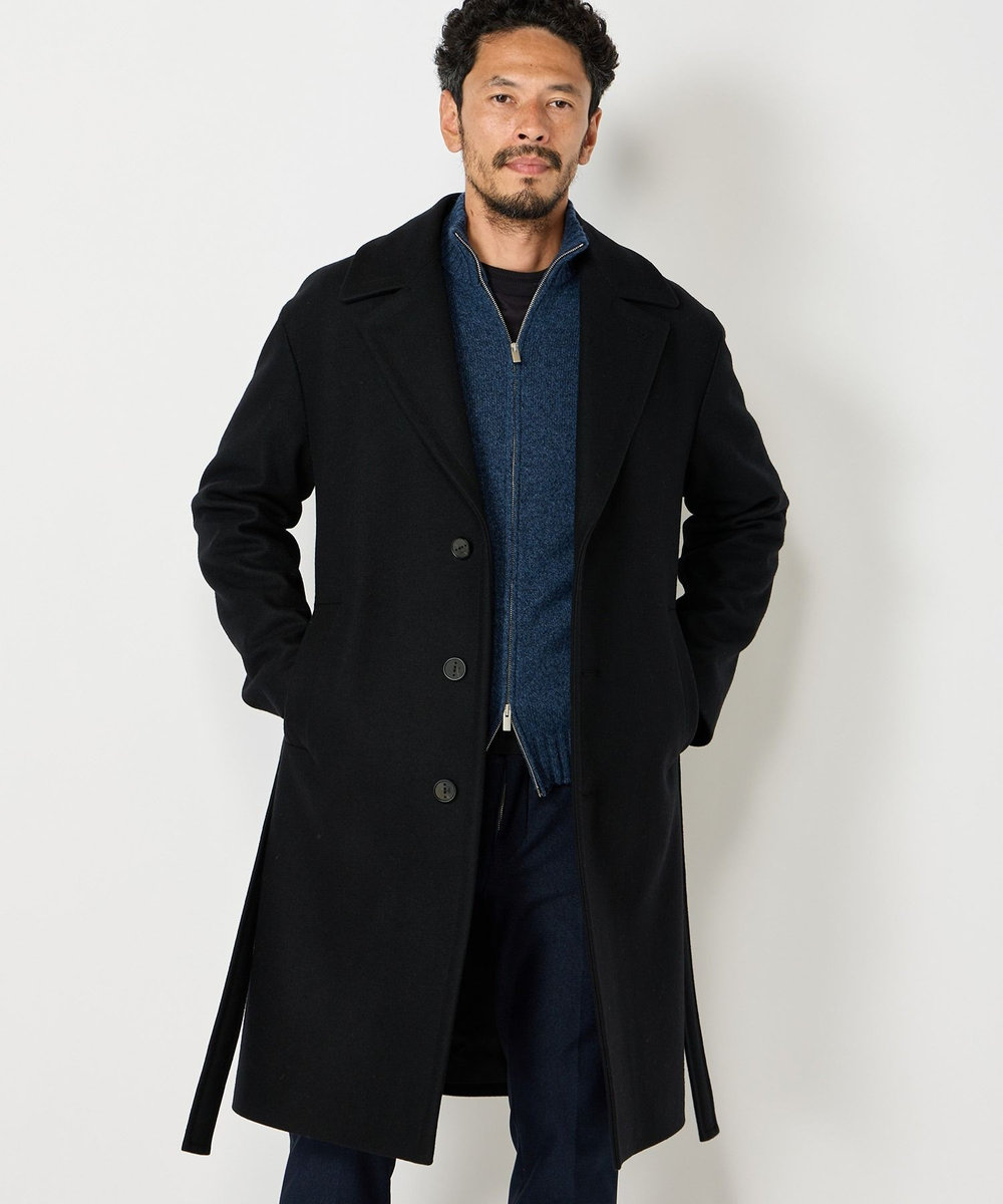 MEN'S BIGI 【hevo別注】ヴァージンウールメルトンチェスターフィールドコート ベージュ