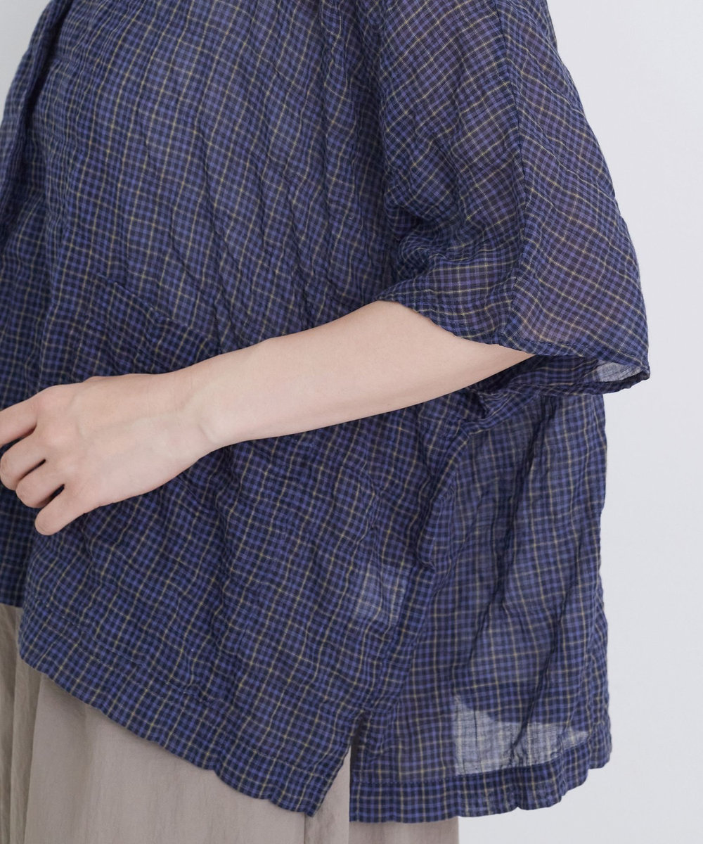 congés payés ADIEU TRISTESSE 【FAVE】シャーリングオープンカラーシャツジャケット パープル系その他