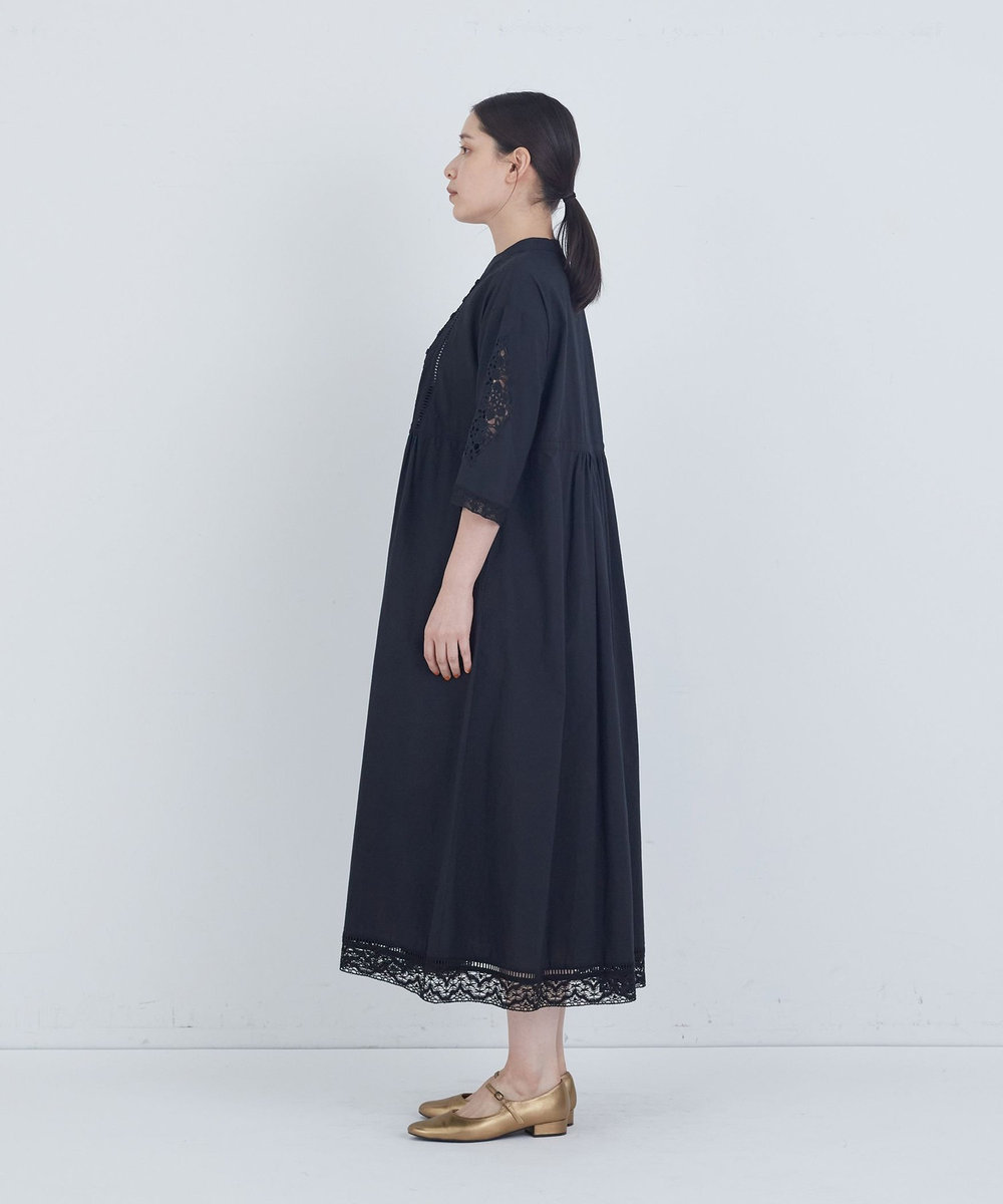 ADIEU TRISTESSE ポプリン刺繍ワンピース ブラック