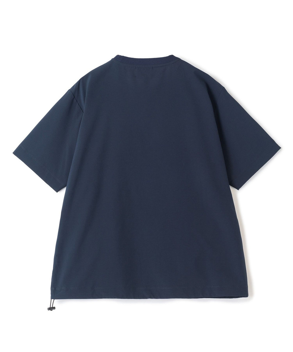 UNION STATION ドットメッシュドローコードTシャツ〈ストレッチ・マシンウォッシャブル・軽量・接触冷感・通気性〉 ネイビー